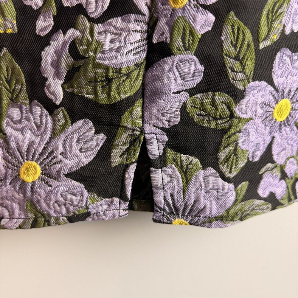 NWT Lulus Purple Darling Sensation Black Floral Jacquard Strapless Mini Dress XL - Picture 11 of 16